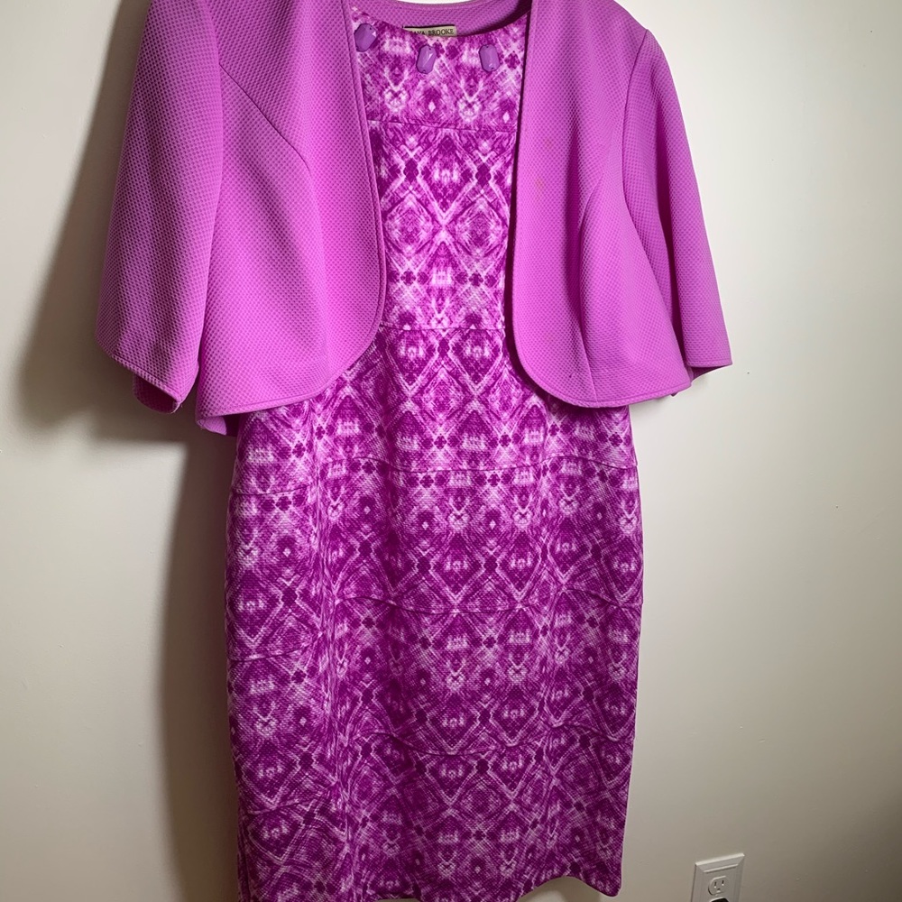 Fuchsia jacket and dress